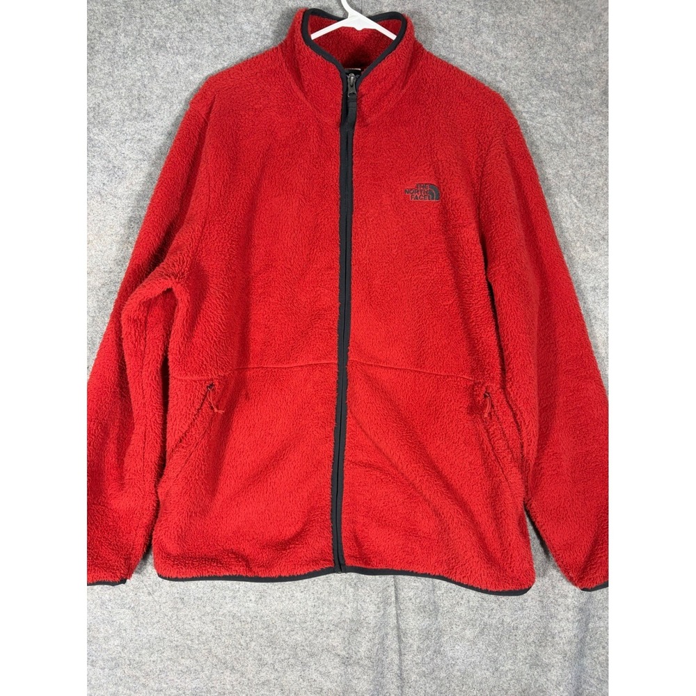The North Face Mens XL Red Sherpa Fleece Full Zip Jacket NF0A3YRM FA19